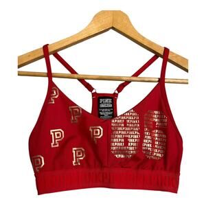 VS Pink Red Sports Bra Top Athletic Workout Gym Running Crossfit Yoga Pilates S